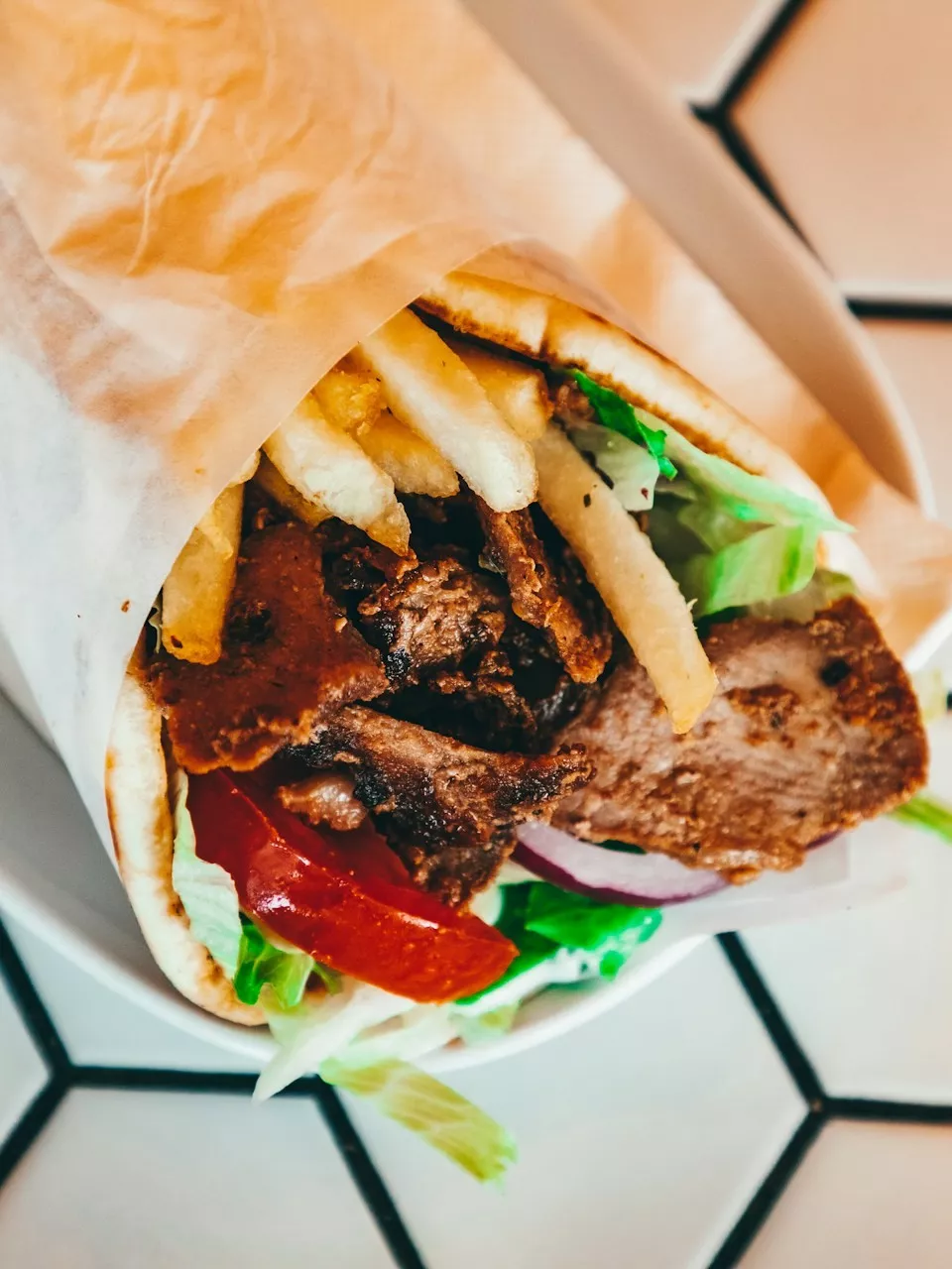 Freshly made doner kebab from Ace Pizza in Barnby Dun
